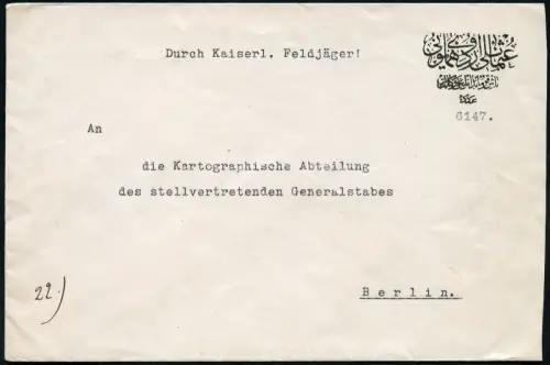 Dt. Militärmission Türkei Kurierpost der Kaiserlichen Feldjäger Generalstab / 50