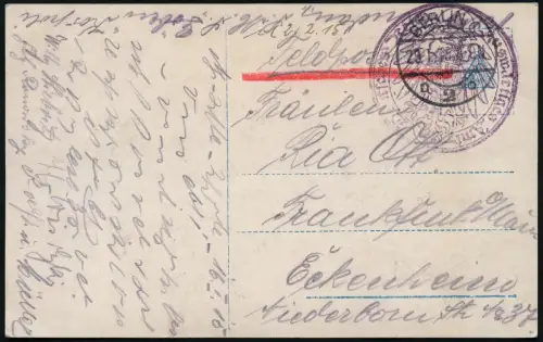 Dt. Militärmission Türkei 1915 AK Feldpost Goeben Auswärtiges Amt Frankfurt / 39
