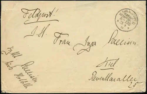 Dt. Militärmission Türkei 1918 Brief Türk. Torpedoboot-Flottille MSP 132 / 122
