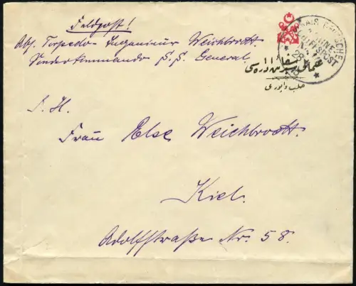 Dt. Militärmission Türkei 1915 Türk. Marineumschlag Torpedo-Flottille Kiel / 120