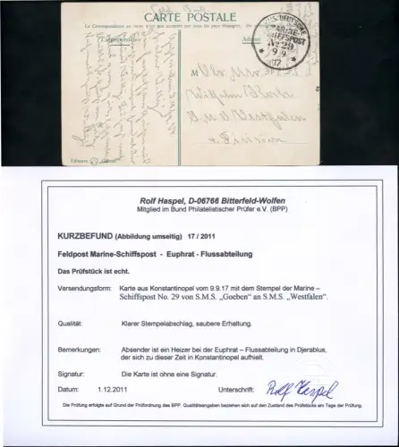 Dt. Militärmission Türkei 1917 AK MSP 29 Heizer Euphrat-Flussabteilung BPP / 215