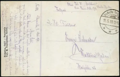 Dt. Militärmission Türkei 1918 Jildirim AK Tarnstempel Aleppo Nazareth / 132