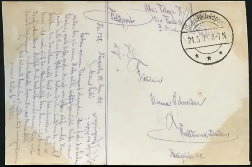 Dt. Militärmission Türkei 1918 Jildirim AK Tarnstempel Nazareth Walldürn / 114