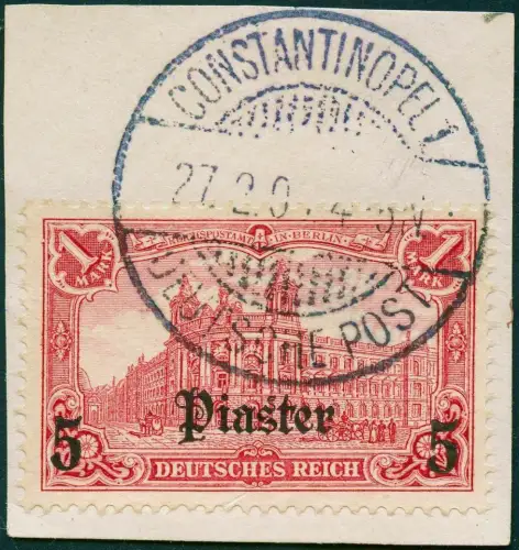 DP Türkei 1905 Michel 32 B Constantinopel Briefstück Luxus geprüft BPP/ 28