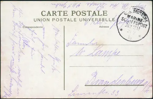 Dt. Militärmission Türkei 1916 AK MSP 14 SMS Goeben nach Brandenburg / 163