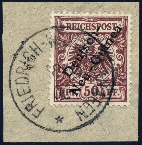 DNG Deutsch-Neuguinea 1897 Michel 6 Briefstück Luxus Geprüft BPP / 10