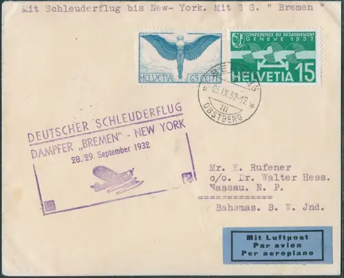 Katapult 1932 Schweiz Dampfer Bremen Nassau Bahamas Catapult H 110 a / 1434