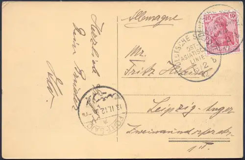 Dt. Seepost 1912 Ost-Asiatische Linie b 13.2.12 Prinzess Alice Port Said / 2302