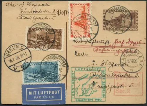 Zeppelin 1930 Saargebiet Spitzbergenfahrt Hammerfest Saarbrücken Si 73 / 2613