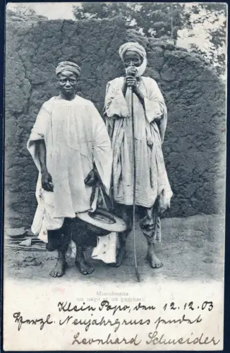 Togo 1903 AK Schwarze Muslime Klein-Popo via Lome 13.12.03 Nürnberg / 141