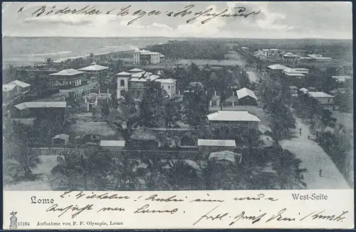 Togo 1904 AK West-Lome Architektur Lome 26.2.04 Wangenheim Helene Woermann / 142