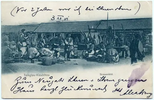 Kiautschou 1902 AK Tsingtau Straßenbild Bayrischzell Wendelstein Gasthaus / 217