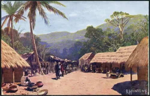 Togo 1903 AK Gemälde Hellgrewe Lome 27.4.03 Berlin Handstempel Deutschland / 159