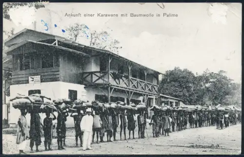 Togo 1909 AK Baumwollkarawane Palime Lome Berlin Nachporto Schweiz Arosa / 163