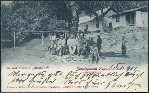Togo 1901 AK Station Misahöhe aus Victoria Kamerun 1.2.01 Corbach Waldeck / 164