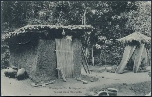 Togo 1913 AK Tempel Obergott Kunjagebiet Drucksache Lome Berlin Nachsendung/ 170