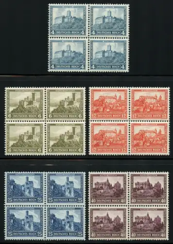 Dt. Reich 1932 Nothilfe 474-478 Viererblocks Luxus Fotoattest Schlegel BPP / 1