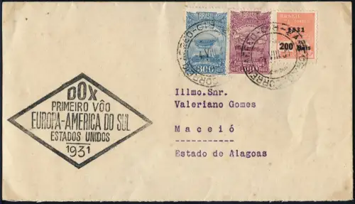 DO-X 1931 Brasilien Rio de Janeiro nach Maceio Brief Harms 45 a DOX / 2313