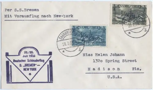 Katapult 1933 Saargebiet Dampfer Bremen Saarbrücken Madison Catapult H 130/2258