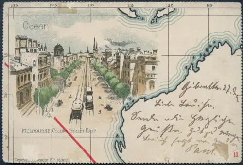 Dt. Seepost 1902 Ost-Asiatische Linie d Dampfer Gera Gibraltar Bremerhaven/ 2319