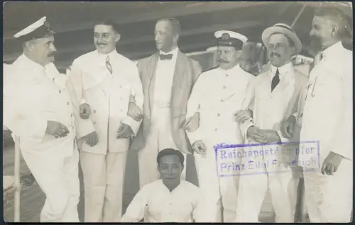 Dt. Seepost 1913 Ost-Asiatische Linie c Foto-AK Prinz E. Friedrich Singapur/2321