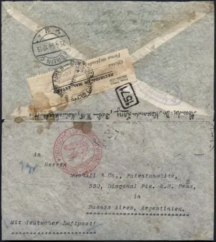 Katapult 1934 Dt. Reich Crash Tapajoz Berlin Buenos Aires H 312 Catapult / 913