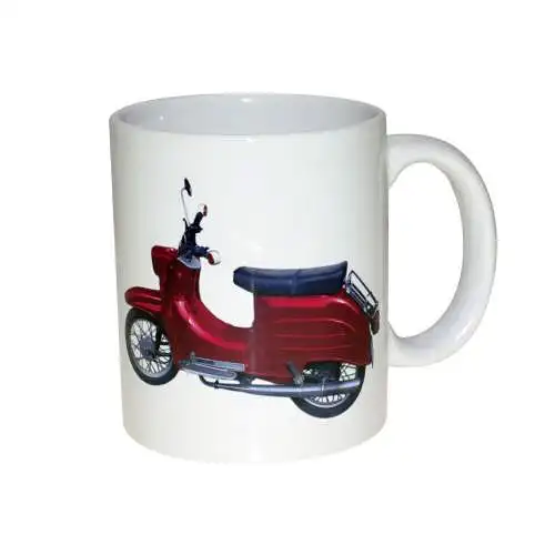 Kaffeetasse 325 ml groß Simson Schwalbe KR51 in rot Geschenk DDR Moped Sausewind