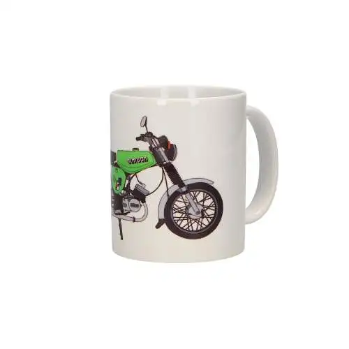 Kaffeetasse 325 ml groß Simson S51 grün gezeichnet Geschenk DDR Sausewind