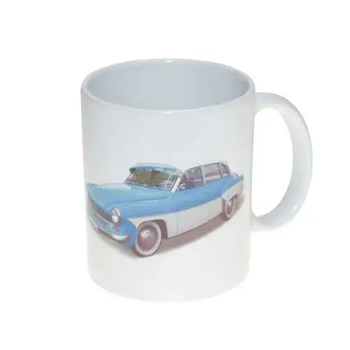 Kaffeetasse 325 ml groß Wartburg 311 gezeichnet Geschenk DDR Pioniere Sausewind