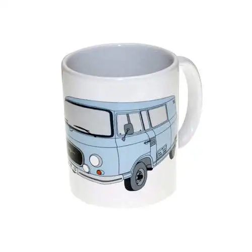 Kaffeetasse 325 ml groß Barkas B1000 blau gezeichnet DDR Geschenk von Sausewind