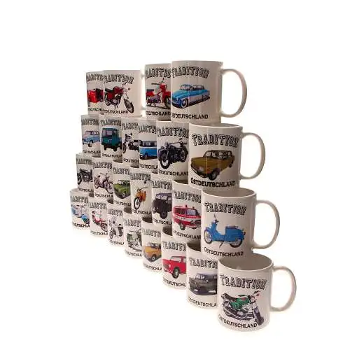 Kaffeetasse 325 ml groß Tradition Ostdeutschland in verschiedene Motiven DDR