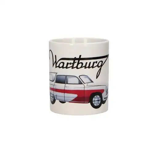 Kaffeetasse 325 ml Keramik weiß "Wartburg 311 Camping" mit originlem Schriftzug