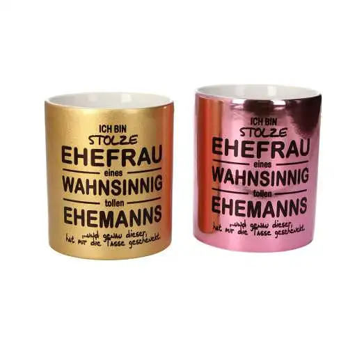 Kaffeetasse 325 ml groß Keramikbecher Ich bin stolze Ehefrau.. tollen Ehemanns