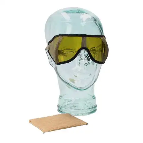 Staubbrille Wehrmacht in originaler Papptasche | Seltenes Sammlerstück