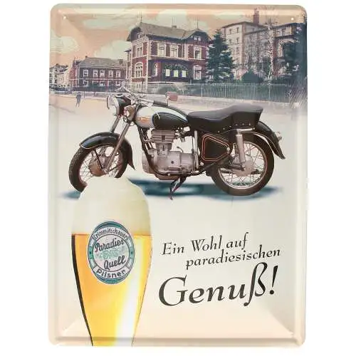 Blechschild - Simson AWO Sport Paradiesquell Pilsner Bier- 30 x 40 cm SAUSEWIND