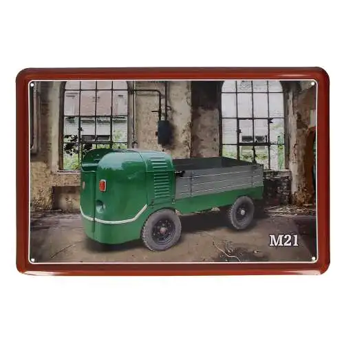 Blechschild  - Multicar M21 Ameise grün - 20 x 30 cm DDR LKW Retro SAUSEWIND