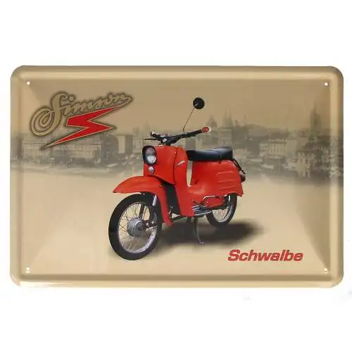 Blechschild  20 x30 cm Simson rote Schwalbe KR51/2 DDR Retro Moped Geschenk