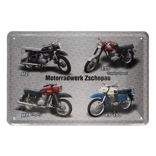 Blechschild 20x30 cm Motorradwerk Zschopau 4er MZ ETS Trophy Sport ES 150 DDR