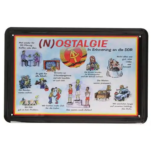 Blechschild (N) Ostalgie - 20 x 30 cm Retro Erinnerung an die DDR Geschenk 