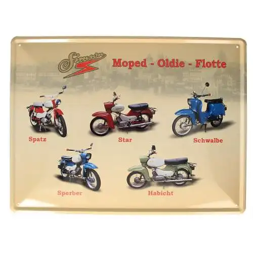 Blechschild Simson Vogel Flotte Spatz Star Schwalbe Habicht Sperber 30x40 cm DDR