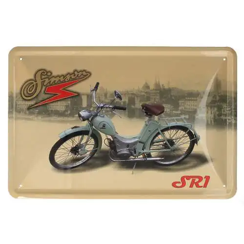 Blechschild Simson SR1 20 x 30 cm DDR Kleinkraftrad Retro Geschenk Moped