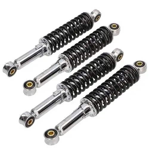 Simson Schwalbe Federbein Satz Stoßdämpfer Set verstellbar Chrom vorn & hinten 