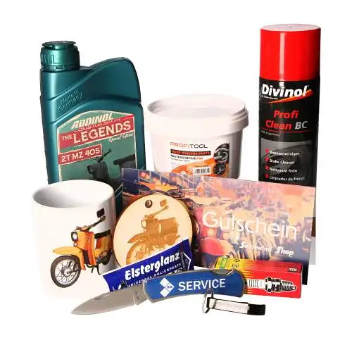 Präsentkorb große Tasche Geschenk für Simson Schwalbe KR51 Fahrer Geburtstag DDR