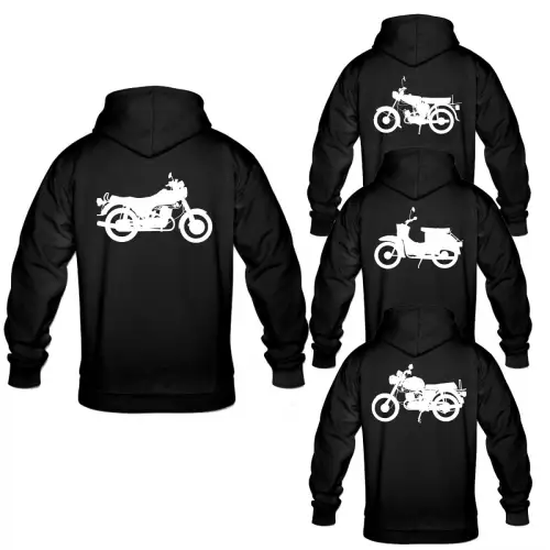 Simson S51 Schwalbe MZ ETZ TS Hoodie Pullover schwarz Gr. S-5 XL Sausewind