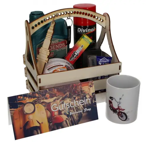Präsentkorb für Simson SL1 Mofa Fahrer Perfektes Geschenk f. DDR Moped-Liebhaber