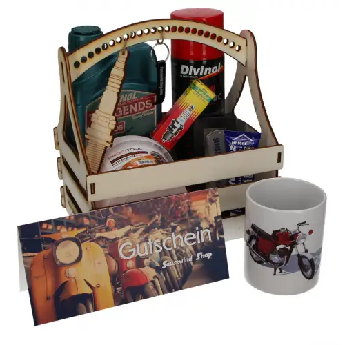 Präsentkorb für MZ TS Fahrer Tolles Geschenk Mitbringsel DDR Motorrad-Liebhaber