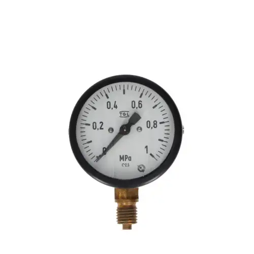 Manometer schwarz M12×1,5 Anschluss stehend - 0-10 Bar 0-1 MPa DDR-Originalteil 