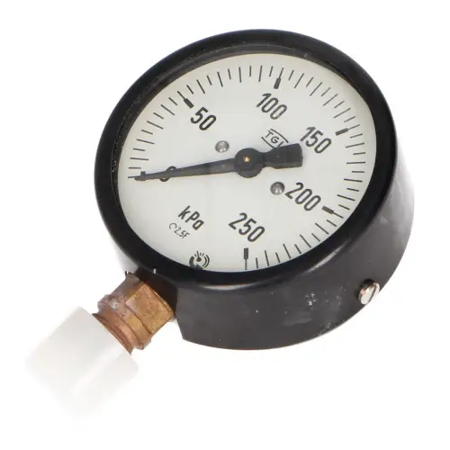 Manometer schwarz mit M12×1,5 - Anschluss stehend 0-250 kPa DDR-Originalteil