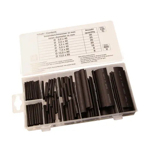 Schrumpfschlauch Sortiment 127 - tlg schwarz Simson Trabant Wartburg Kabelschutz