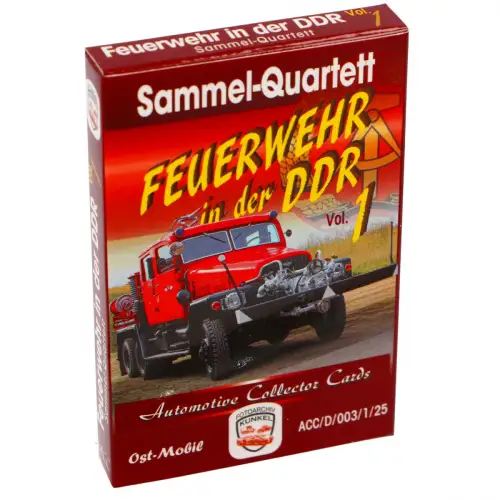 Feuerwehr in der DDR Vol.1 Quartett ACC Ost-Mobil Trumpfspiel DDR Kartenspiel
